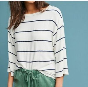 SUNDRY kimono top 1 Anthropologie nautical stripe wide 3/4 sleeve t-shirt S